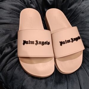Palm Angels Cream Slides Size 36 Usa 6 Semi New Made In Italy